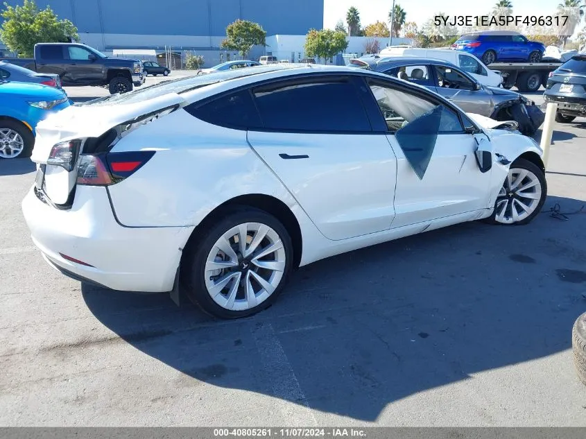 2023 Tesla Model 3 Rear-Wheel Drive VIN: 5YJ3E1EA5PF496317 Lot: 40805261