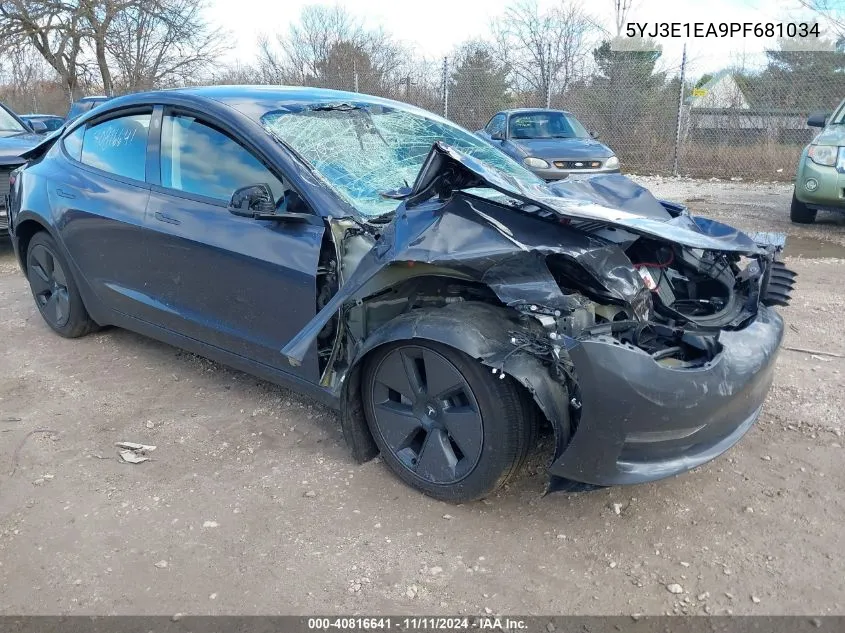 2023 Tesla Model 3 Rear-Wheel Drive VIN: 5YJ3E1EA9PF681034 Lot: 40816641