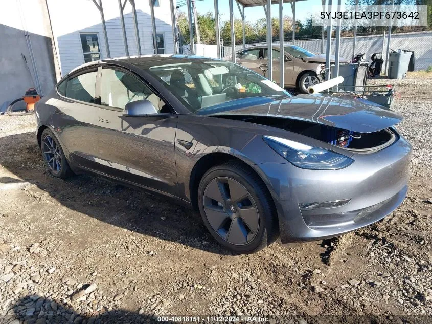 2023 Tesla Model 3 Rear-Wheel Drive VIN: 5YJ3E1EA3PF673642 Lot: 40818151