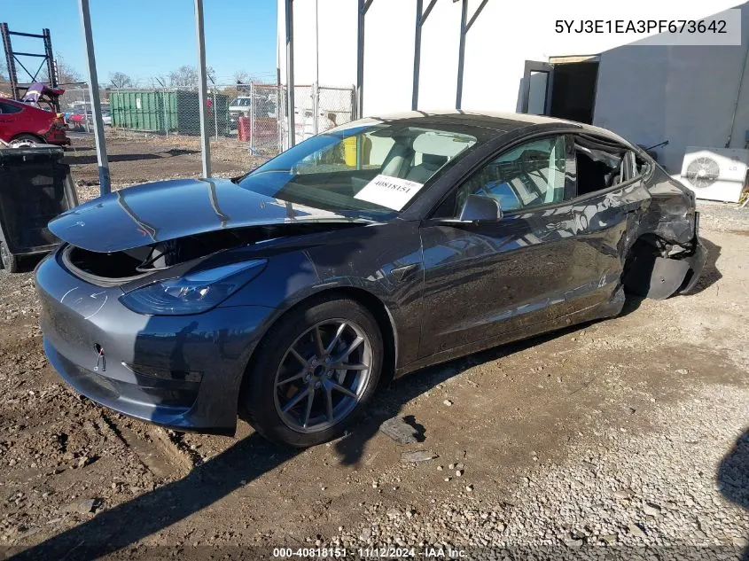 2023 Tesla Model 3 Rear-Wheel Drive VIN: 5YJ3E1EA3PF673642 Lot: 40818151