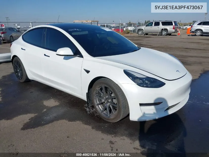 5YJ3E1EA3PF473067 2023 Tesla Model 3 Rear-Wheel Drive