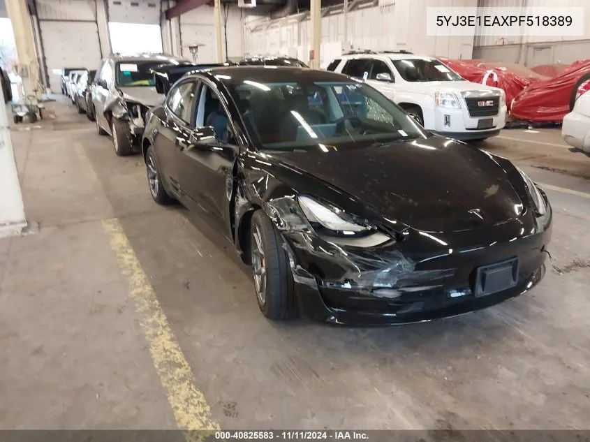 2023 Tesla Model 3 Rear-Wheel Drive VIN: 5YJ3E1EAXPF518389 Lot: 40825583