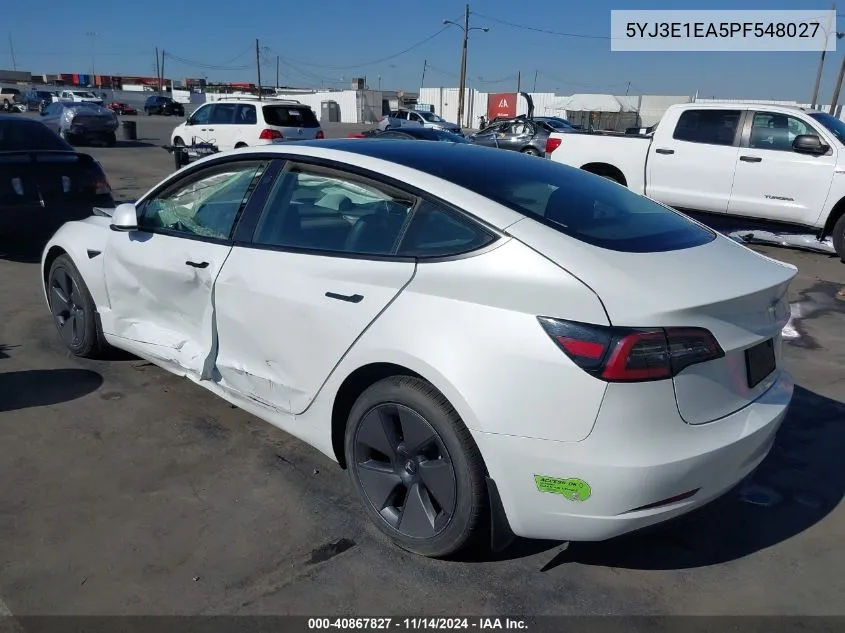 5YJ3E1EA5PF548027 2023 Tesla Model 3 Rear-Wheel Drive