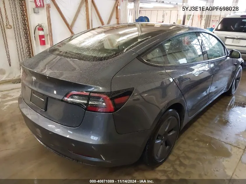 5YJ3E1EA0PF698028 2023 Tesla Model 3 Rear-Wheel Drive