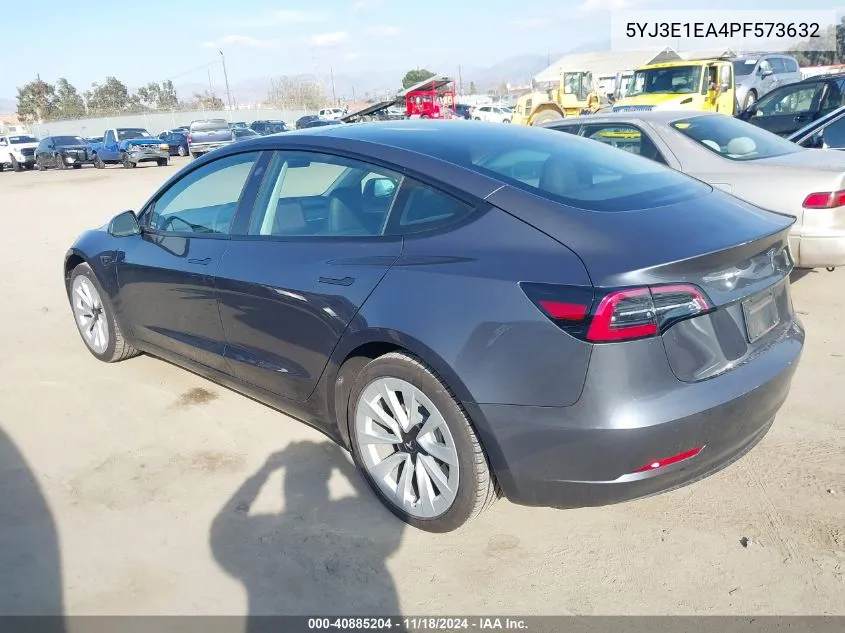 2023 Tesla Model 3 Rear-Wheel Drive VIN: 5YJ3E1EA4PF573632 Lot: 40885204