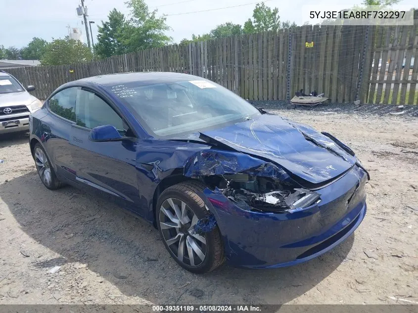 5YJ3E1EA8RF732297 2024 Tesla Model 3 Rear-Wheel Drive