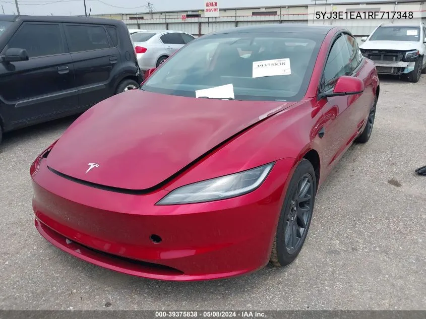 5YJ3E1EA1RF717348 2024 Tesla Model 3 Rear-Wheel Drive