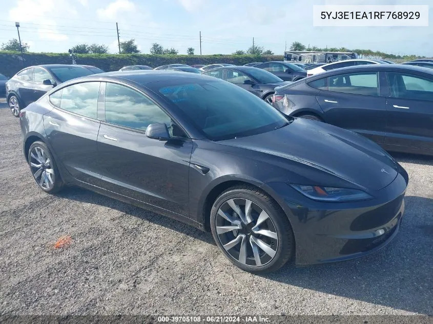 5YJ3E1EA1RF768929 2024 Tesla Model 3 Rear-Wheel Drive