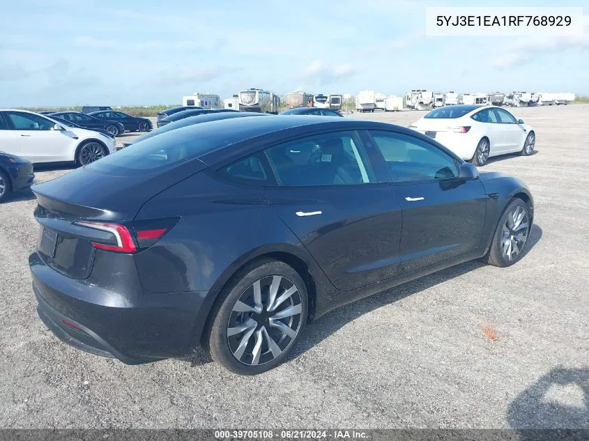 5YJ3E1EA1RF768929 2024 Tesla Model 3 Rear-Wheel Drive