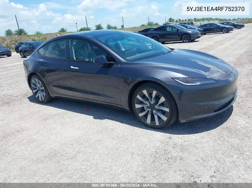 5YJ3E1EA4RF752370 2024 Tesla Model 3