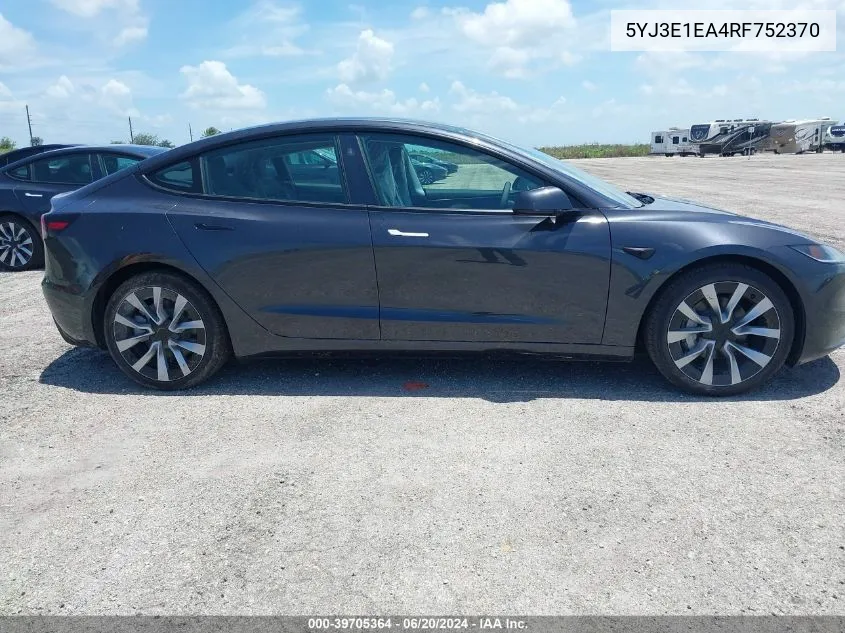 5YJ3E1EA4RF752370 2024 Tesla Model 3