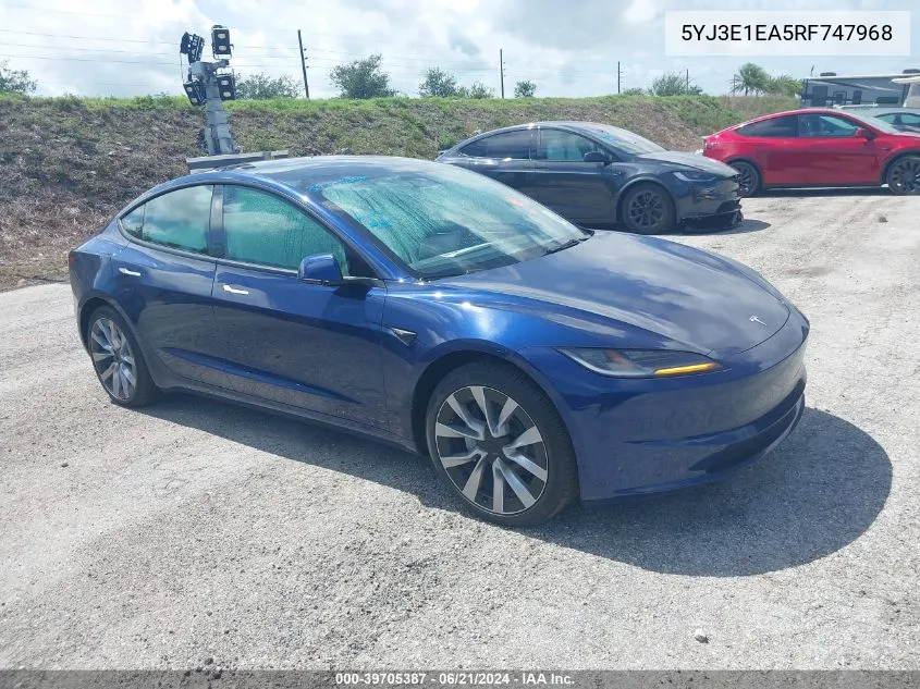 5YJ3E1EA5RF747968 2024 Tesla Model 3 Rear-Wheel Drive