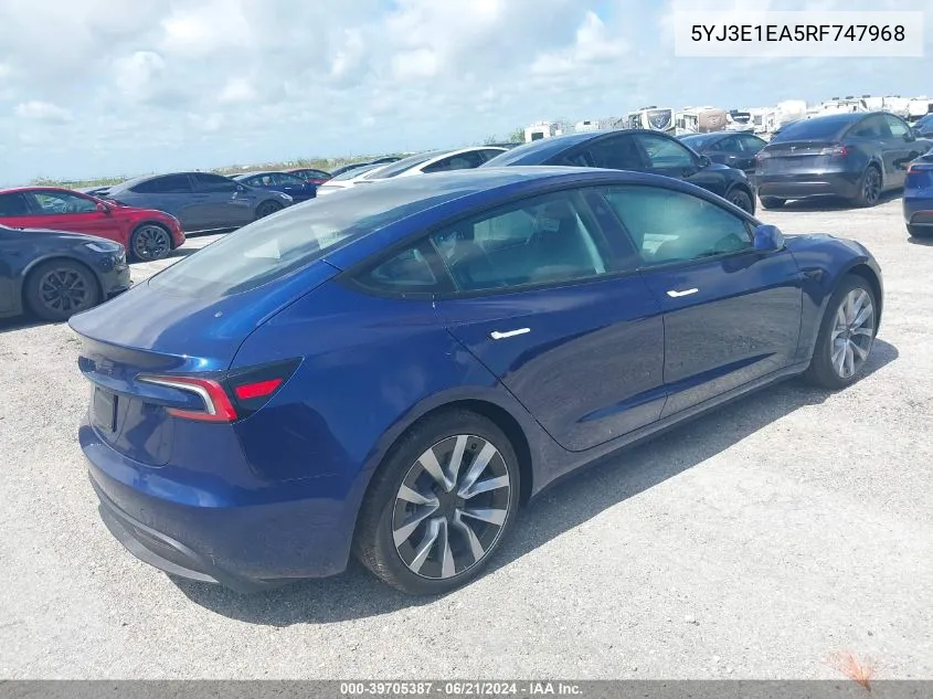 5YJ3E1EA5RF747968 2024 Tesla Model 3 Rear-Wheel Drive