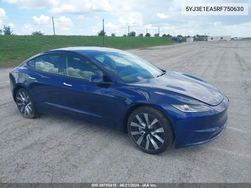 5YJ3E1EA5RF750630 2024 Tesla Model 3 Rear-Wheel Drive