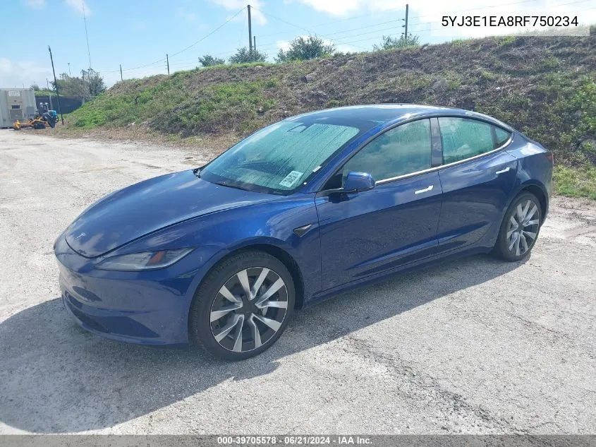 5YJ3E1EA8RF750234 2024 Tesla Model 3 Rear-Wheel Drive