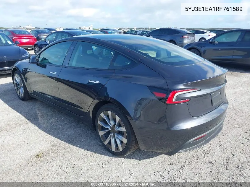 5YJ3E1EA1RF761589 2024 Tesla Model 3 Rear-Wheel Drive