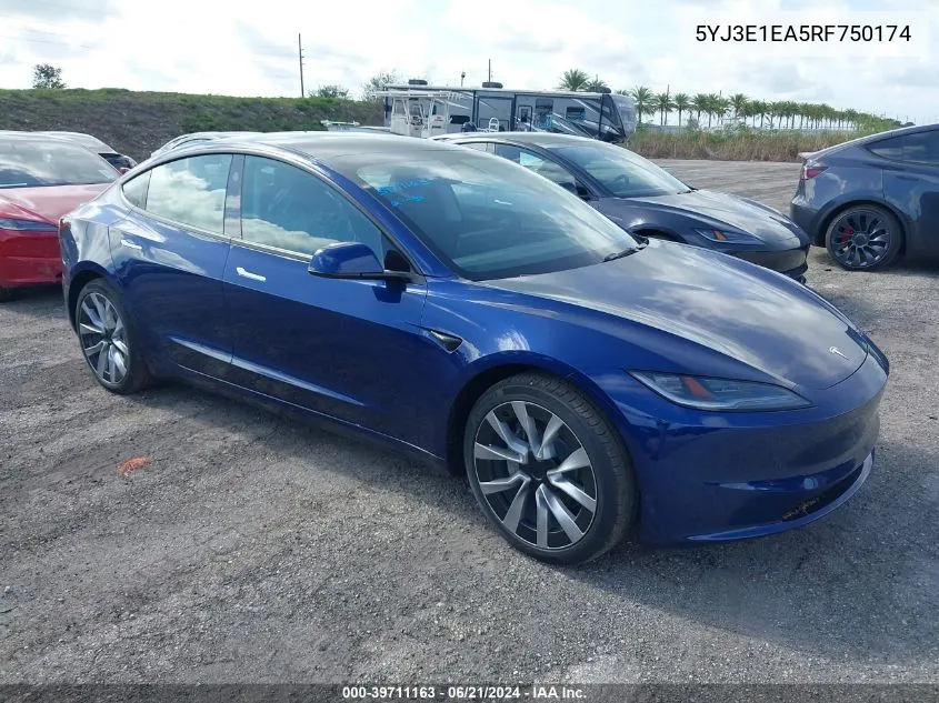 5YJ3E1EA5RF750174 2024 Tesla Model 3 Rear-Wheel Drive