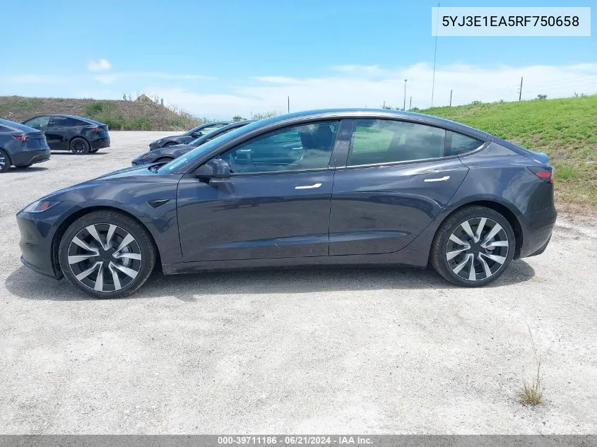 5YJ3E1EA5RF750658 2024 Tesla Model 3 Rear-Wheel Drive