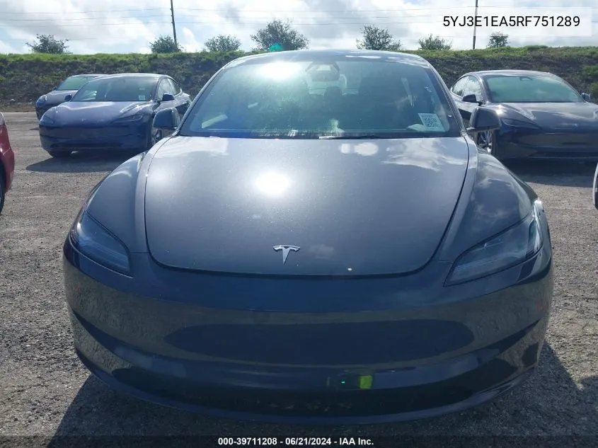 5YJ3E1EA5RF751289 2024 Tesla Model 3 Rear-Wheel Drive