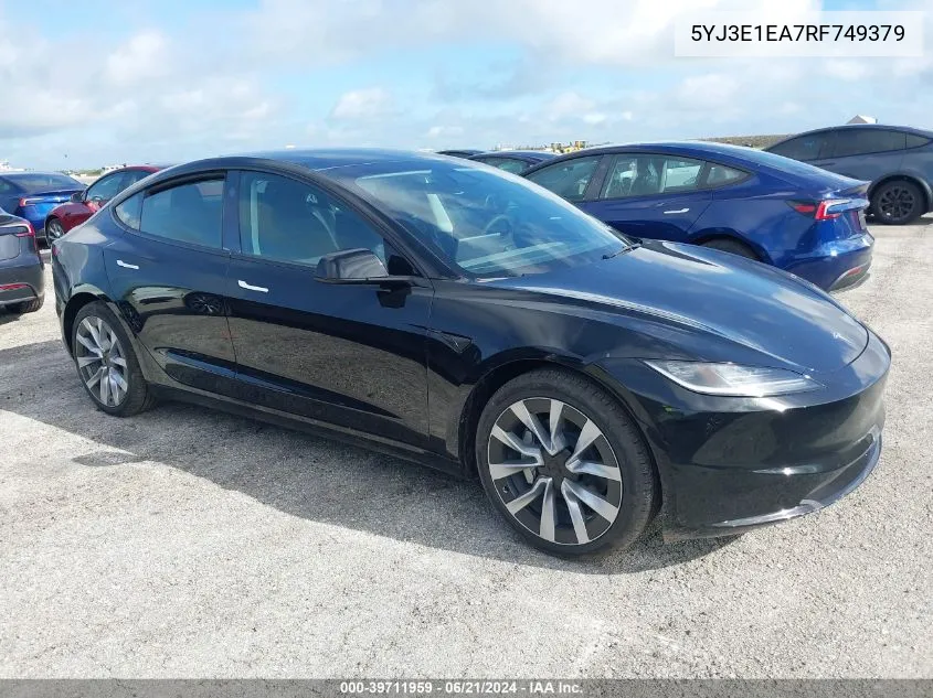 5YJ3E1EA7RF749379 2024 Tesla Model 3 Rear-Wheel Drive