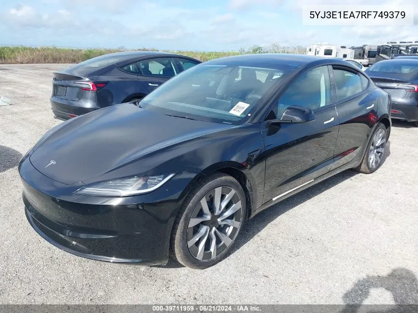 5YJ3E1EA7RF749379 2024 Tesla Model 3 Rear-Wheel Drive