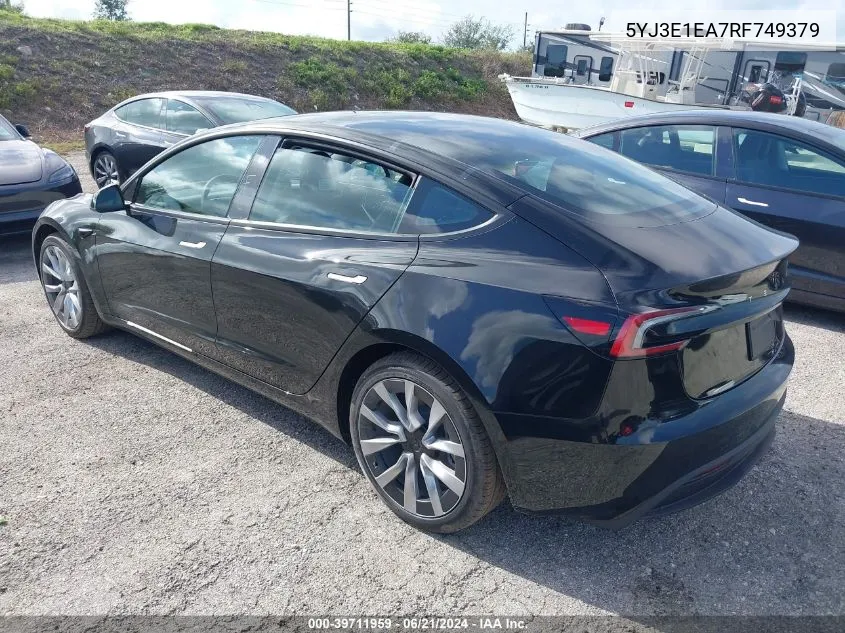 5YJ3E1EA7RF749379 2024 Tesla Model 3 Rear-Wheel Drive