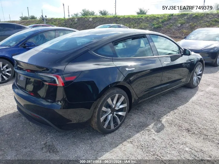 5YJ3E1EA7RF749379 2024 Tesla Model 3 Rear-Wheel Drive