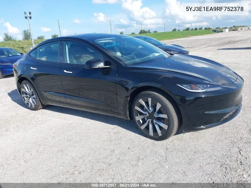 5YJ3E1EA9RF752378 2024 Tesla Model 3 Rear-Wheel Drive