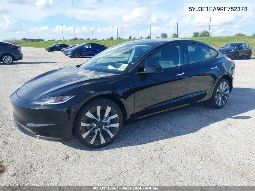 5YJ3E1EA9RF752378 2024 Tesla Model 3 Rear-Wheel Drive