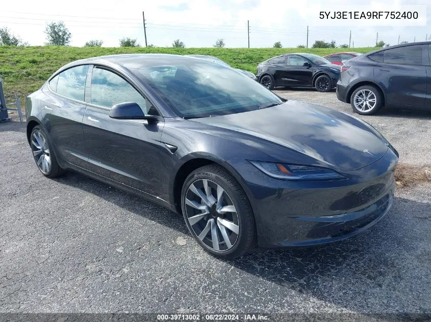 5YJ3E1EA9RF752400 2024 Tesla Model 3 Rear-Wheel Drive