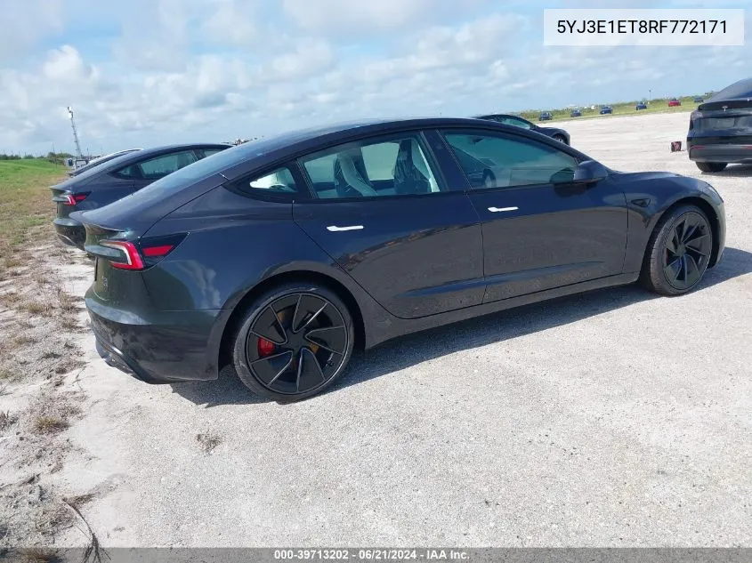 5YJ3E1ET8RF772171 2024 Tesla Model 3