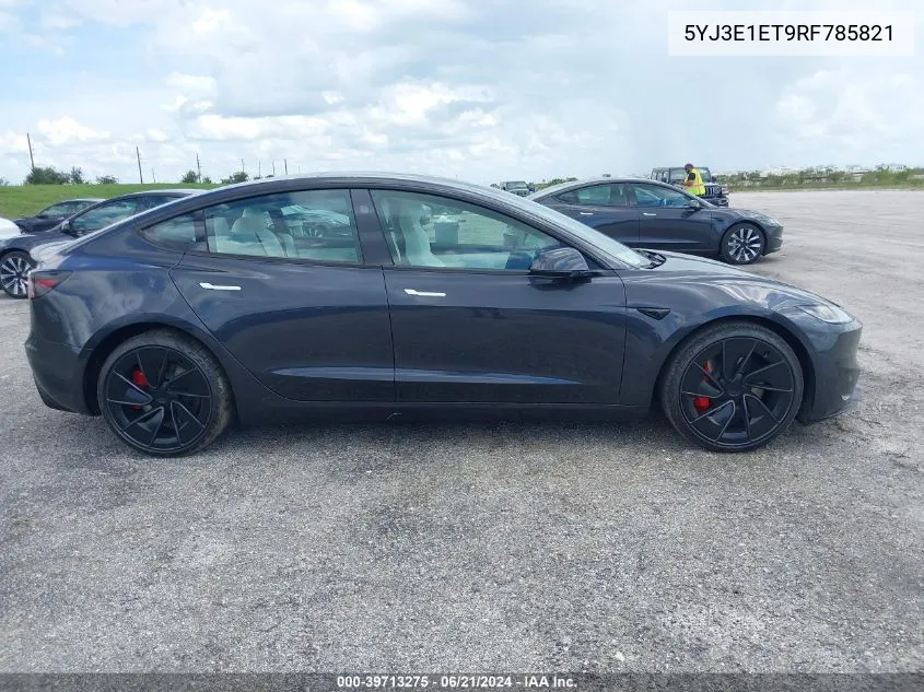 2024 Tesla Model 3 VIN: 5YJ3E1ET9RF785821 Lot: 39713275