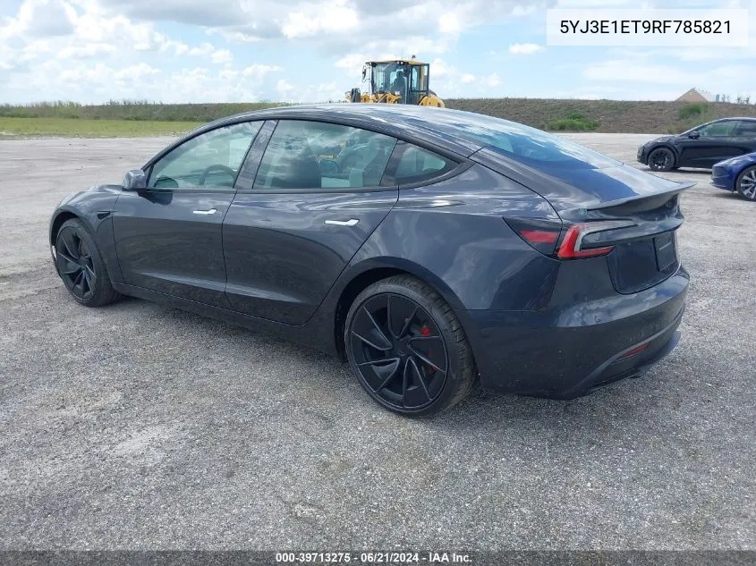 2024 Tesla Model 3 VIN: 5YJ3E1ET9RF785821 Lot: 39713275