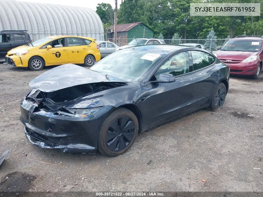 5YJ3E1EA5RF761952 2024 Tesla Model 3 Rear-Wheel Drive