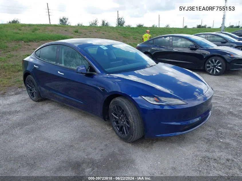 5YJ3E1EA0RF755153 2024 Tesla Model 3 Rear-Wheel Drive