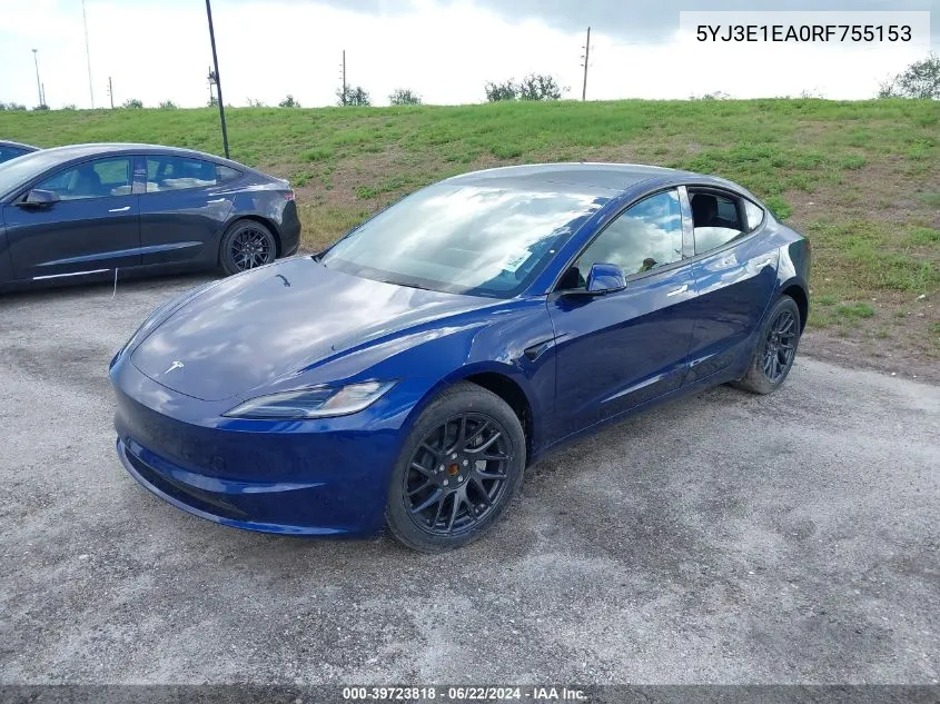 5YJ3E1EA0RF755153 2024 Tesla Model 3 Rear-Wheel Drive