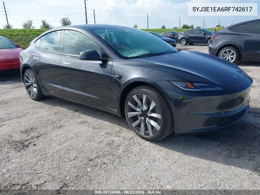 5YJ3E1EA6RF742617 2024 Tesla Model 3 Rear-Wheel Drive