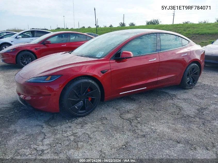 5YJ3E1ET9RF784071 2024 Tesla Model 3