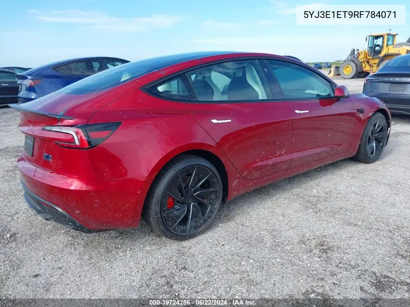 5YJ3E1ET9RF784071 2024 Tesla Model 3