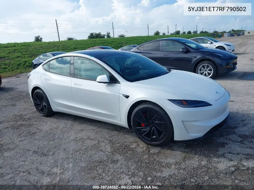 5YJ3E1ET7RF790502 2024 Tesla Model 3