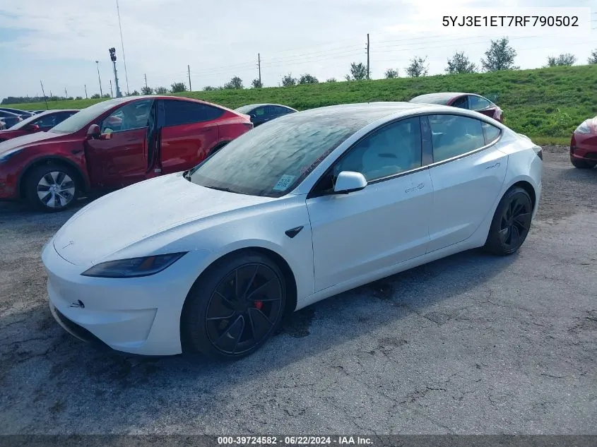 5YJ3E1ET7RF790502 2024 Tesla Model 3