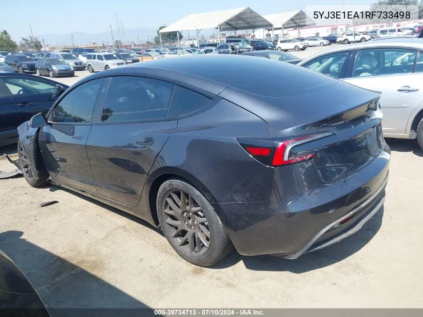 5YJ3E1EA1RF733498 2024 Tesla Model 3 Rear-Wheel Drive