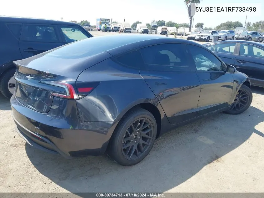 5YJ3E1EA1RF733498 2024 Tesla Model 3 Rear-Wheel Drive