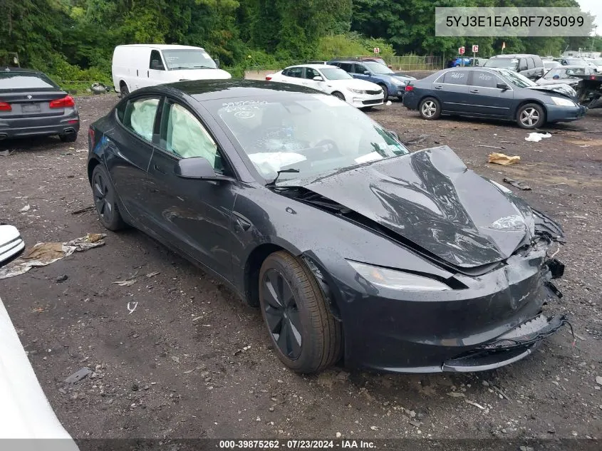 5YJ3E1EA8RF735099 2024 Tesla Model 3 Rear-Wheel Drive