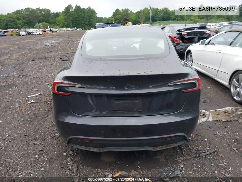 5YJ3E1EA8RF735099 2024 Tesla Model 3 Rear-Wheel Drive