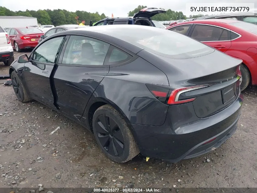 5YJ3E1EA3RF734779 2024 Tesla Model 3 Rear-Wheel Drive