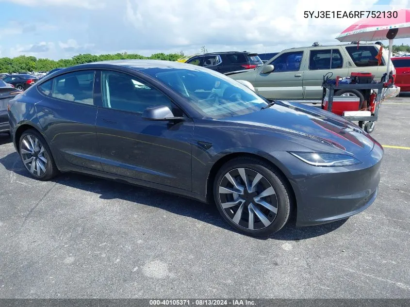 5YJ3E1EA6RF752130 2024 Tesla Model 3 Rear-Wheel Drive