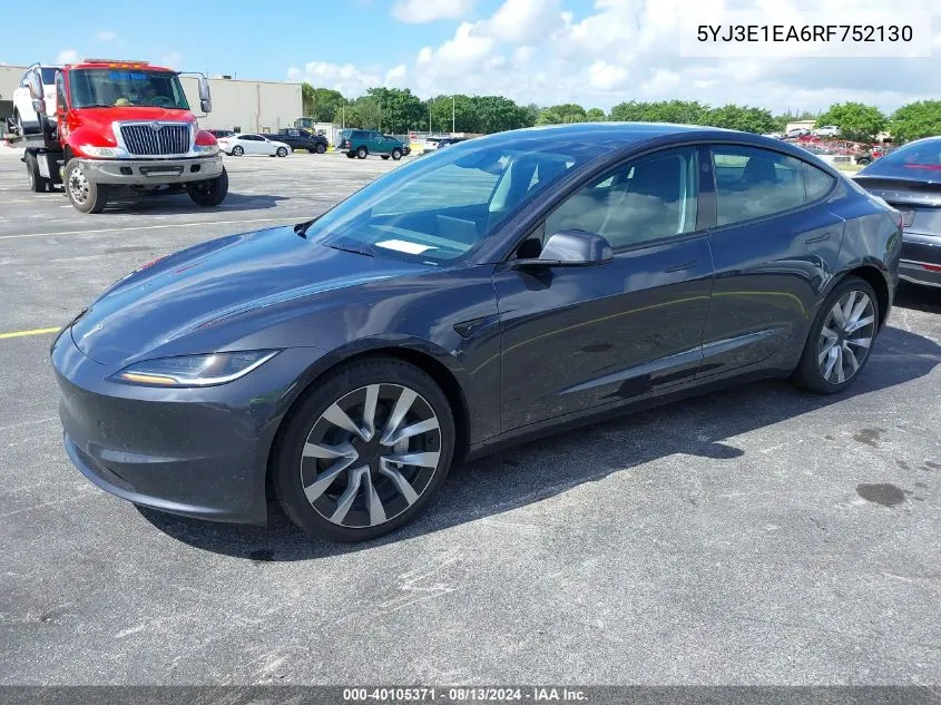 5YJ3E1EA6RF752130 2024 Tesla Model 3 Rear-Wheel Drive