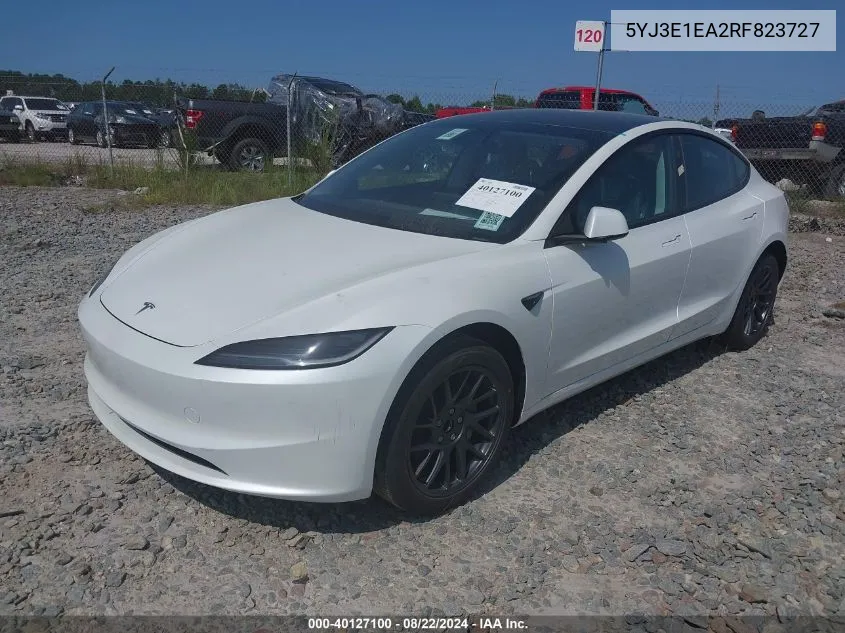 2024 Tesla Model 3 Rear-Wheel Drive VIN: 5YJ3E1EA2RF823727 Lot: 40127100