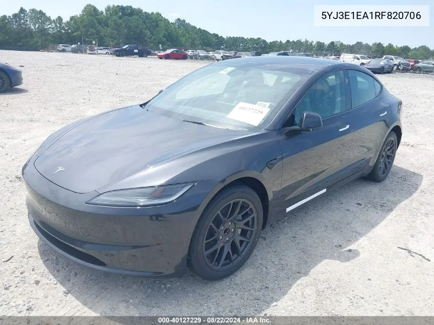 5YJ3E1EA1RF820706 2024 Tesla Model 3 Rear-Wheel Drive